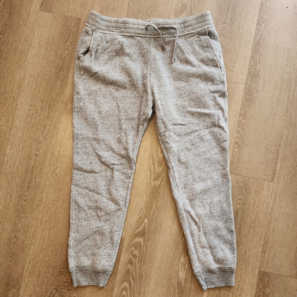Hollister Heathered Gray Joggers Sweatpants Size Mens Large EUC